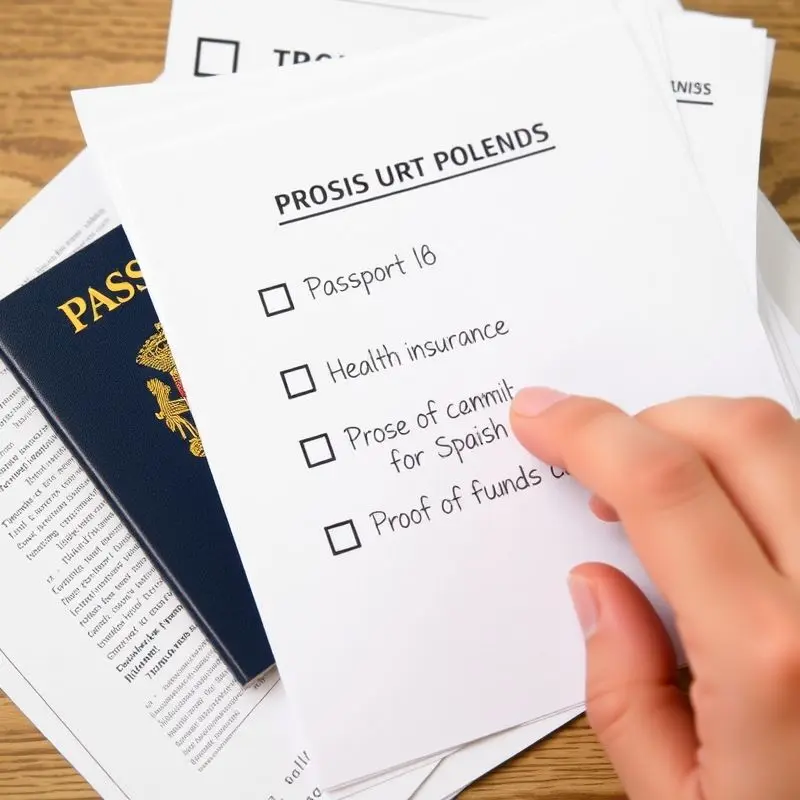 Checklist for Spain visa conversion requirements.