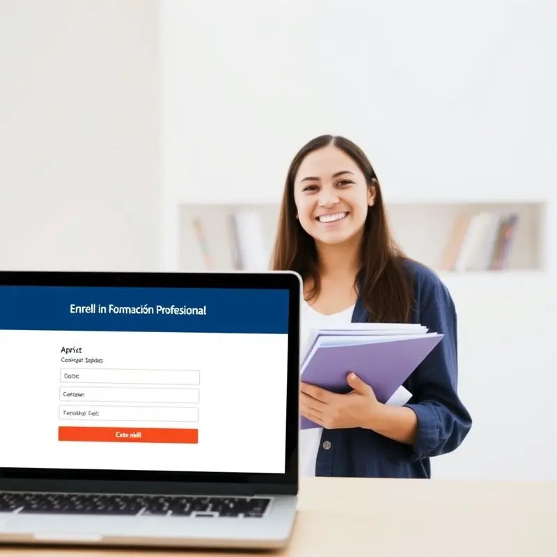 Student enrolling online in Spain’s vocational training program