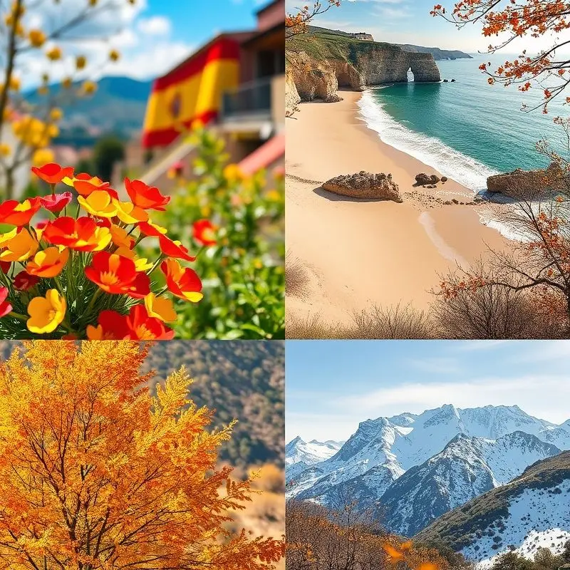 Seasonal images showcasing the best times to visit Spain.