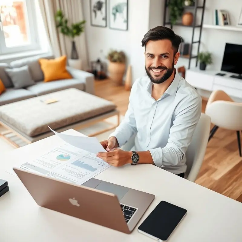 Freelancer reviewing documents for Spain’s Digital Nomad Visa application.